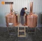Hotel / Restaurant Micro Beer Brewing Equipment , 300l Red Copper micro brewery