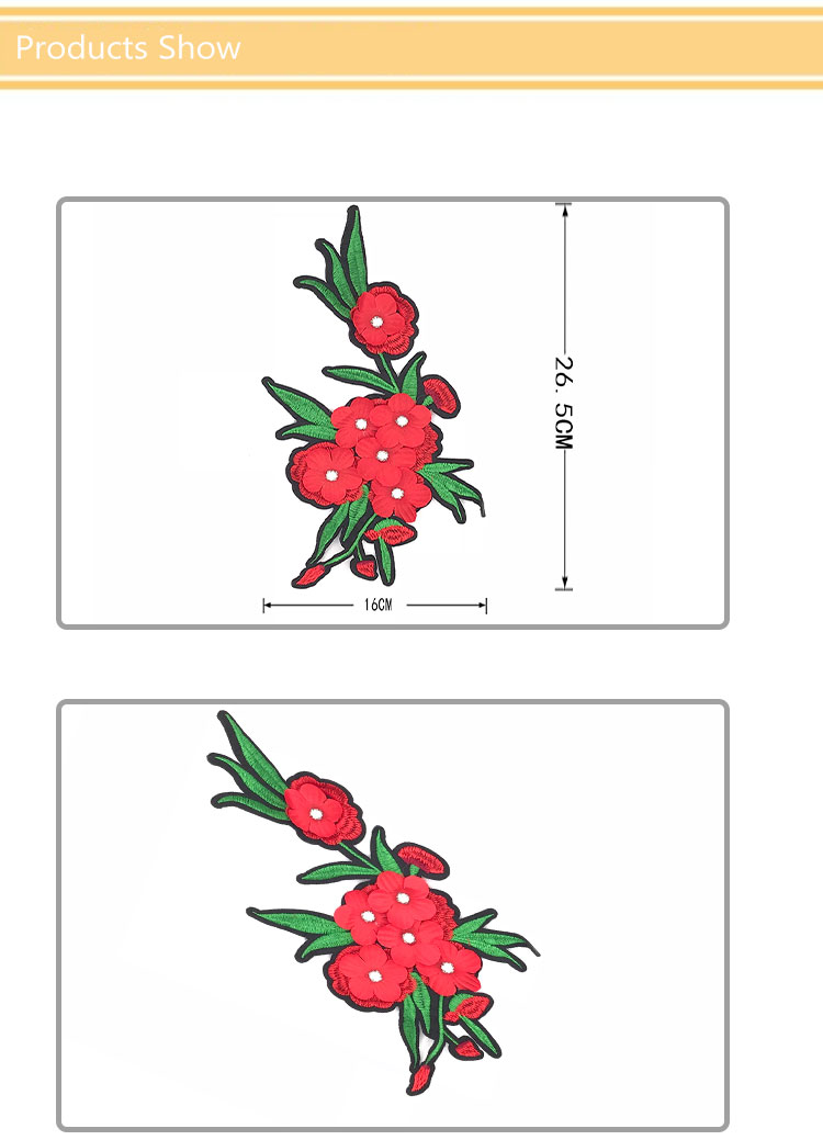 Fashionable motif with sequin embroidery for garments and dress material is cotton, size: 16cm*26.5cm#C10007
