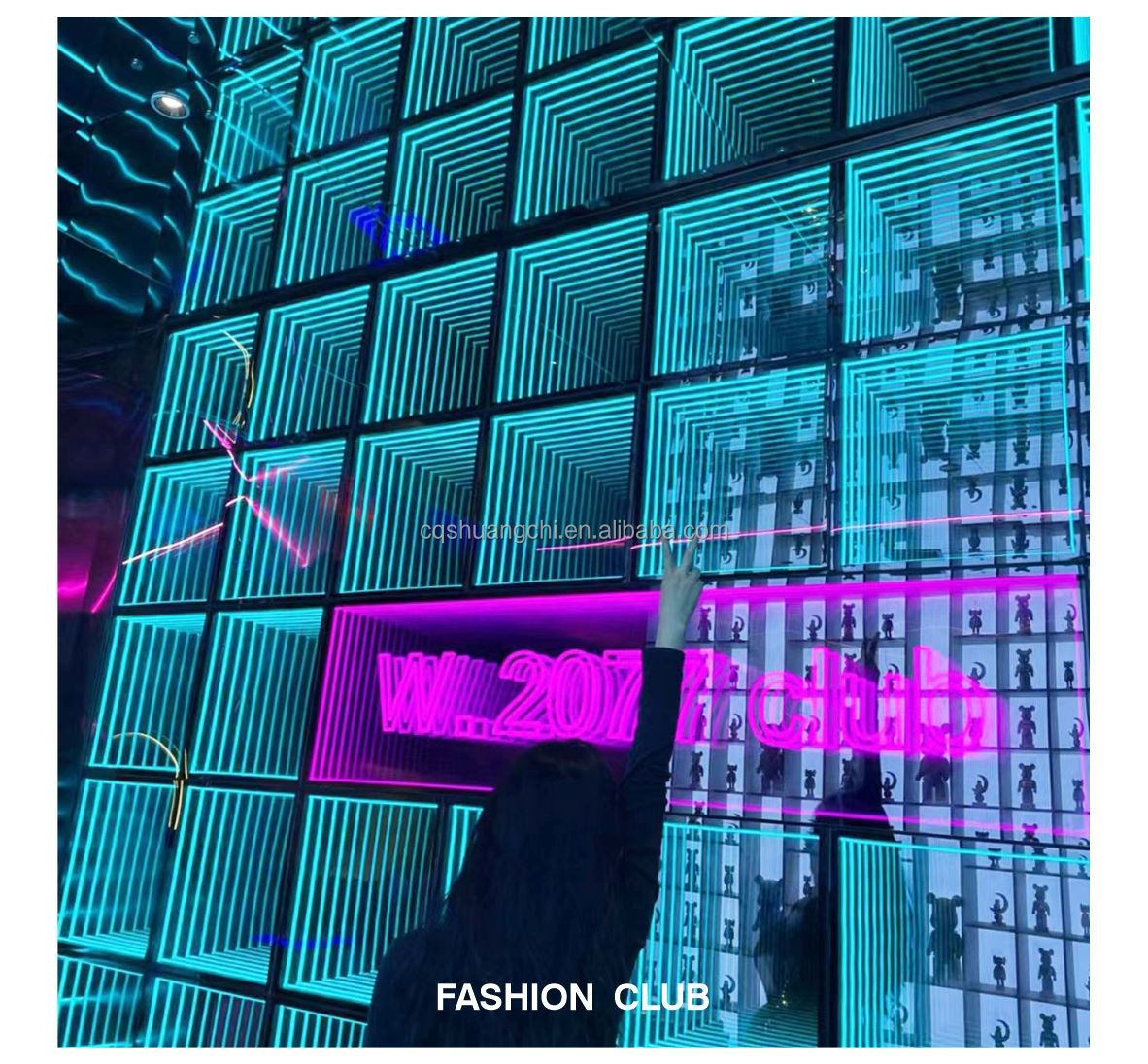 Customization Abyss Neon Mirror Advertising Light Boxes for Wall-Mounted or Floor-Standing