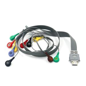 China Biocare Snap End TPU 10 Leads IH-12 HDMI 19 Pin ECG Patient Cable wholesale