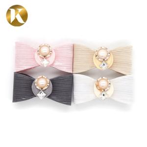 China Pearl Simple Style Shoes Decoration Accessories Nickle / Black / Gold Color wholesale