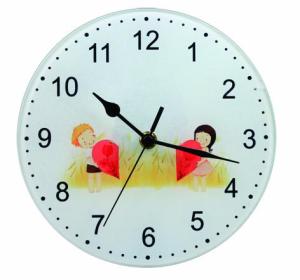 China Sublimation Round Glass Clock wholesale