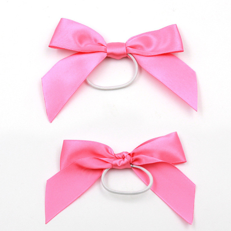 Polyester Satin Pink Ribbon Bow ISO14001 Christmas Ribbon Bows
