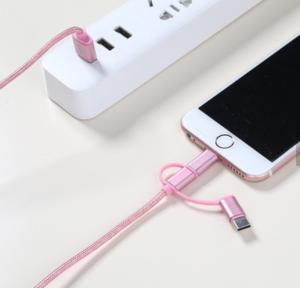 China 3 In 1 USB Smart Phone Cable Nylon Jacket Universal Standard Connector wholesale
