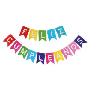 China Printed Feliz Cumpleanos Party Decoration Items Garland Fishtail Swallow Tailed Flag wholesale