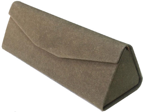 Triangular Folding Eyeglass Case Grey Recycle Kraft Paper Triangle Spectacle Case Box