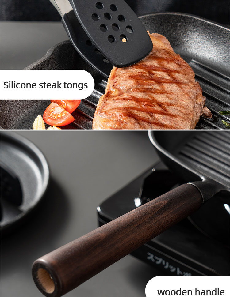 Hot Selling Omelette Fry Grill Pan Multipurpose Korean Die Cast Iron Bbq Frypan Non Stick Square Cookware Skillet Pan