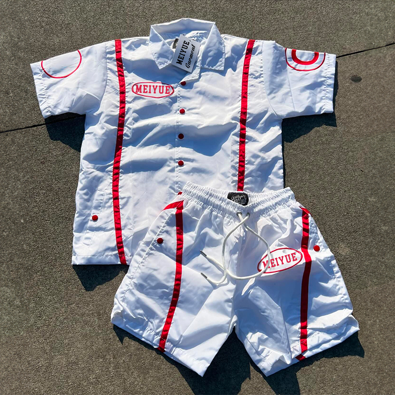 Custom Logo 2 Piece Short Set Polyester Polo Shirts Short Jogging Suit Quick Dry