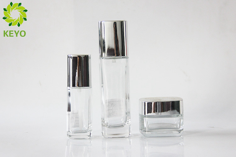 Customizable Square Glass Foundation Bottle 50g 40ml 100ml Size Optional