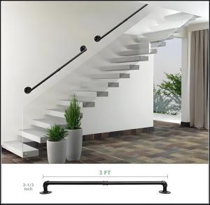 China Heavy Duty Steel Wall Mounted Hand Railing For Stairs Space Saving Design wholesale