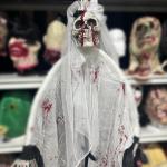 Outdoor Halloween Decorations Props Haunted House Animated Hanging Skeleton