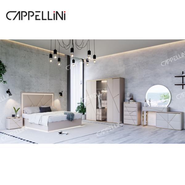 Simple Home Double Wooden Frame Leather King Bed Modern Luxury Wood Full Queen