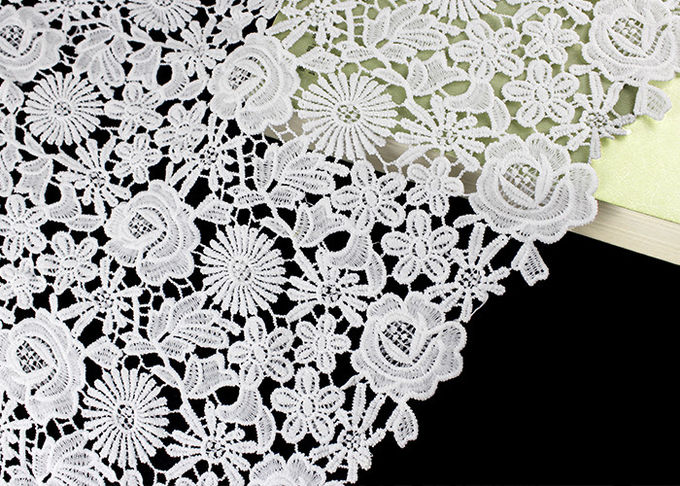 Chemical Poly Milk Water Soluble Lace Fabric For Women Garment