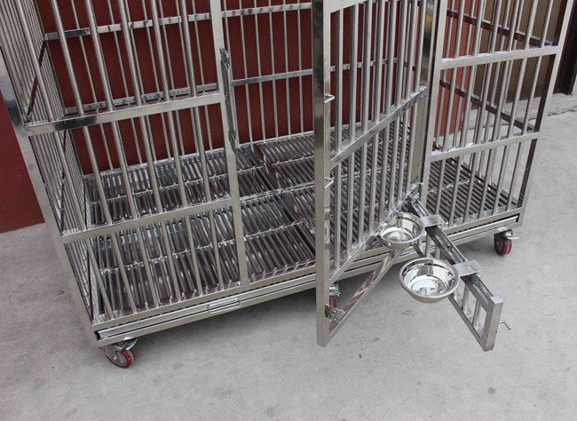Firm Durable Medical Veterinary Equipment Square Tube Stainless Steel Dog Cages