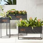 Factory Outlet Metal Flower Box Set Outdoor Galvanized Steel Planter Customized