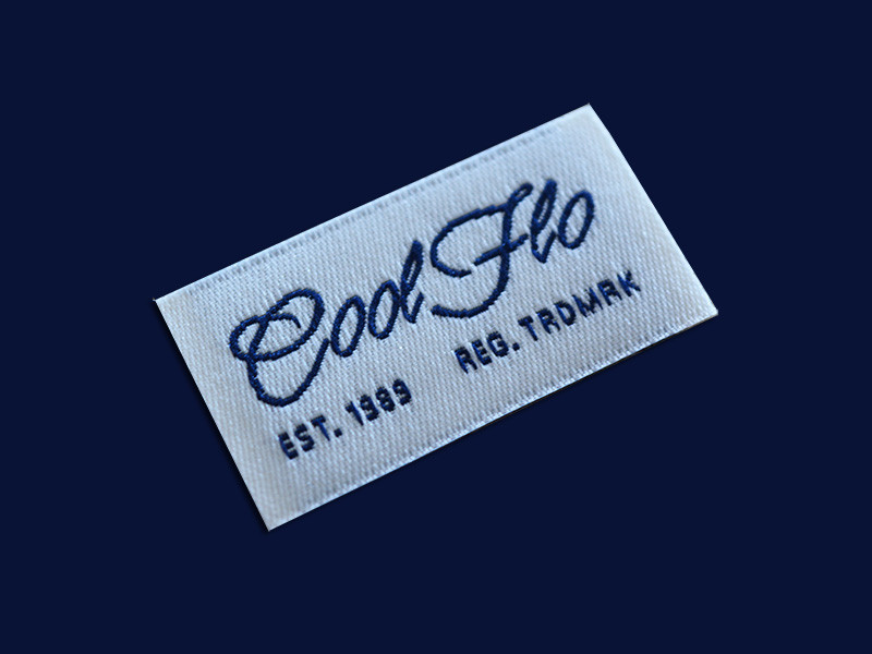 Personalized Woven Apparel Brand Name Labels End Folded Main Labels For Clothing