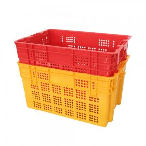 China 600x400x310mm Mesh Style Plastic Storage Crate for Harvest Foldable and Easy to Clean on sale