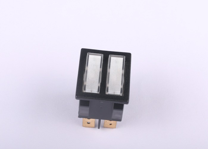 6 Pins Black SPDT Illuminated Small Rocker Switch For Communication Equipment