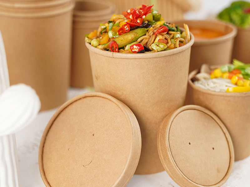 ZEEHENG Round Kraft Cardboard Salad Bowl 1500 ml 184x161x66 cm