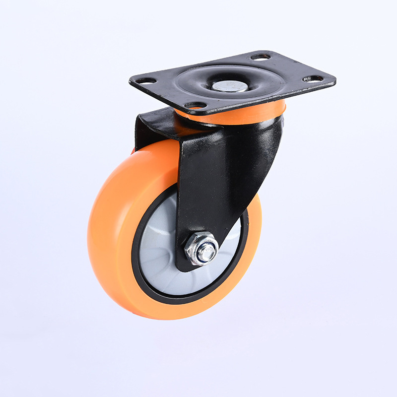 3&quot; 4&quot; 5&quot; PVC/PU Industrial Furniture Trolley Black Single Bearing Caster