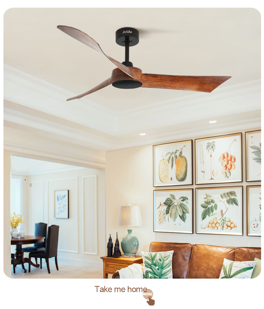 Remote Control 54" 1stshine Ceiling Fan with Silent Motor and 3 ABS Blades OEM