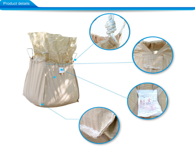 Fine Workmanship FIBC Jumbo Bags Stand Up Pouch Type Founded 800kg / 1000kg