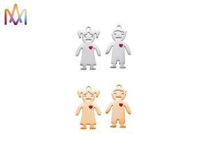 China OEM Steel Color Figure Shape Engraving Charm Pendant wholesale