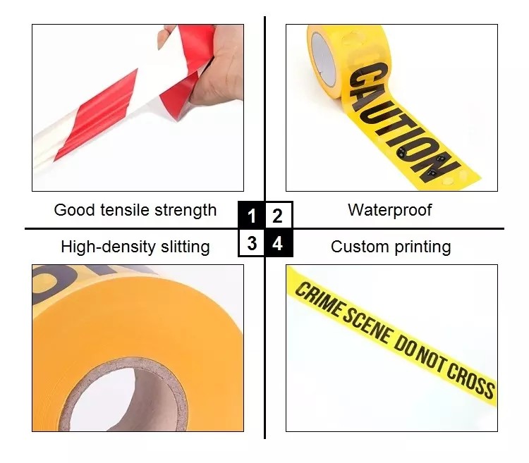 100m 200m Safety Plastic Barrier Tape Yellow Red Green Black Any Color