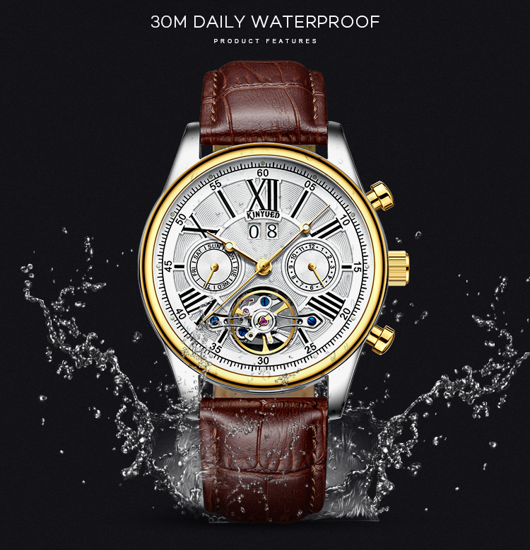 Brand KINYUED 3 ATM Watch Manufacture Luxury automatic mechanical automatic mechanical men watch