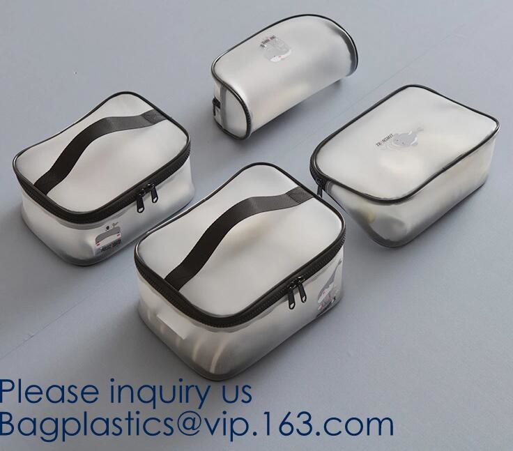 Small Clear PVC Waterproof Bag with Zipper Closure, Mini Portable Transparent Plastic Organizer Pouch for Cosmetic, Make