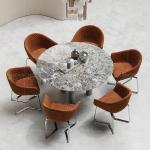 20mm Thick Sintered Stone Dining Table 180cm Silver Stainless Steel