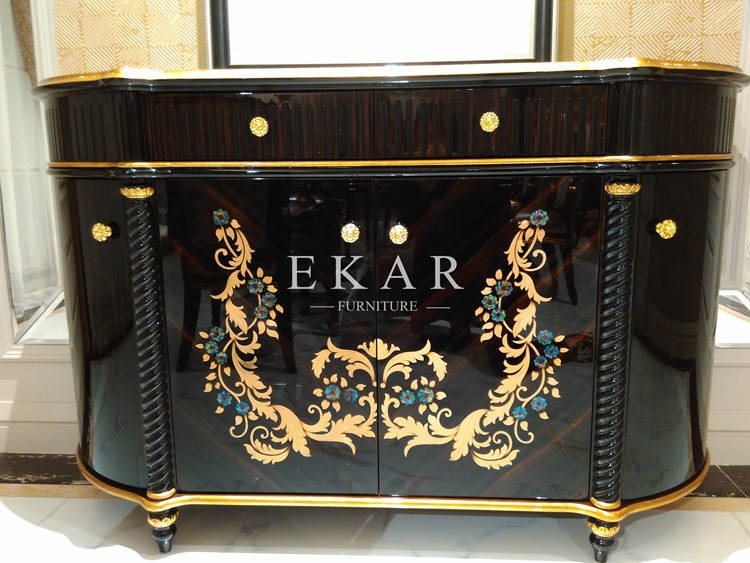 Barcelona 2 Door 4 Drawer Sideboard Oak Designer Sideboard For Living Room Antique TH-029