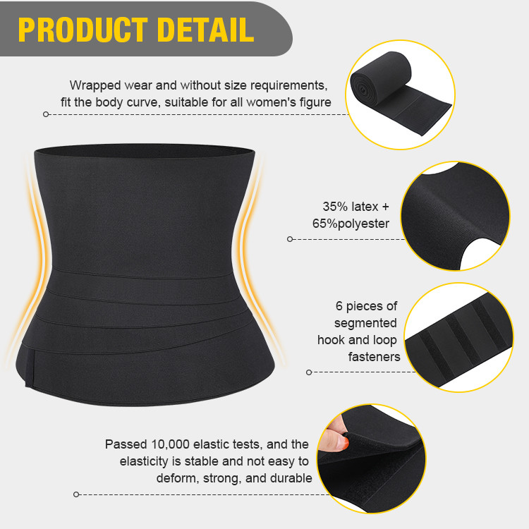 Breathable High Compression 2mm 2.5mm Invisible Wrap Waist Trainer