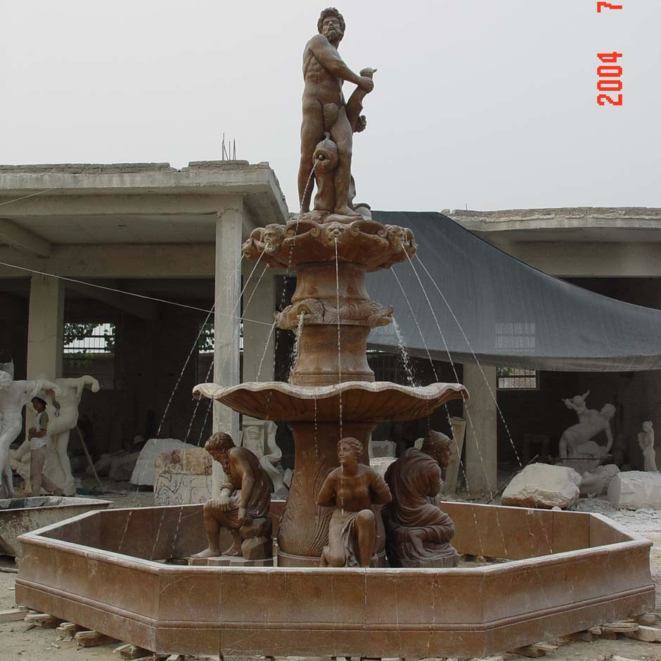 Crane Carved White Marble Stone Water Fountain Decoration