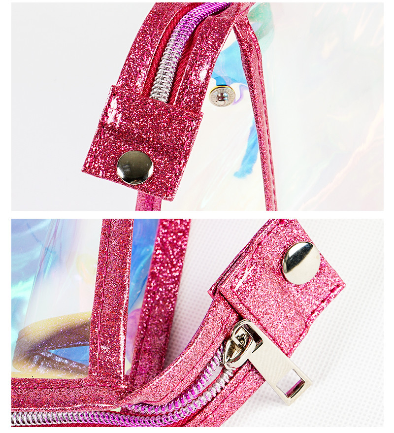 Laser Logo TPU Lady Travel Holographic Cosmetic Bag