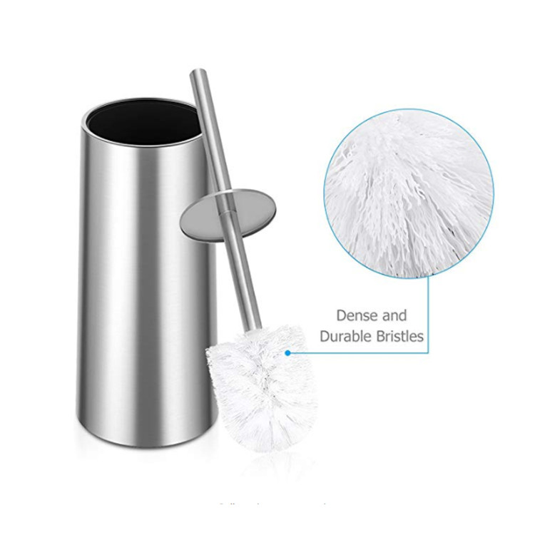 Cat Dogs Stainless Steel Toilet Brush Holder Set Bathroom Clean Tool