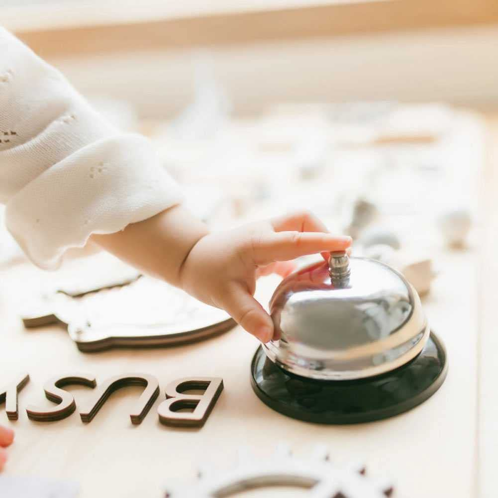 Wooden Handmade Baby Activity Boards Featuring Keys Lock Latches and Time Telling Clock
