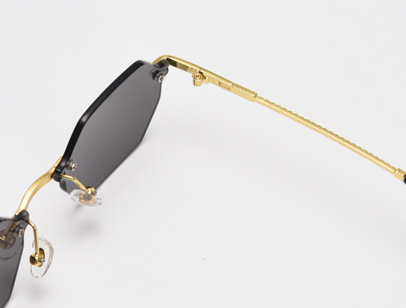 UV400 Stylish Polarized Sunglasses Elegant Irregular Lens Women Rimless