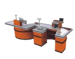 China Double Supermarket Checkout Counter Durable Stainless Steel Countertop wholesale