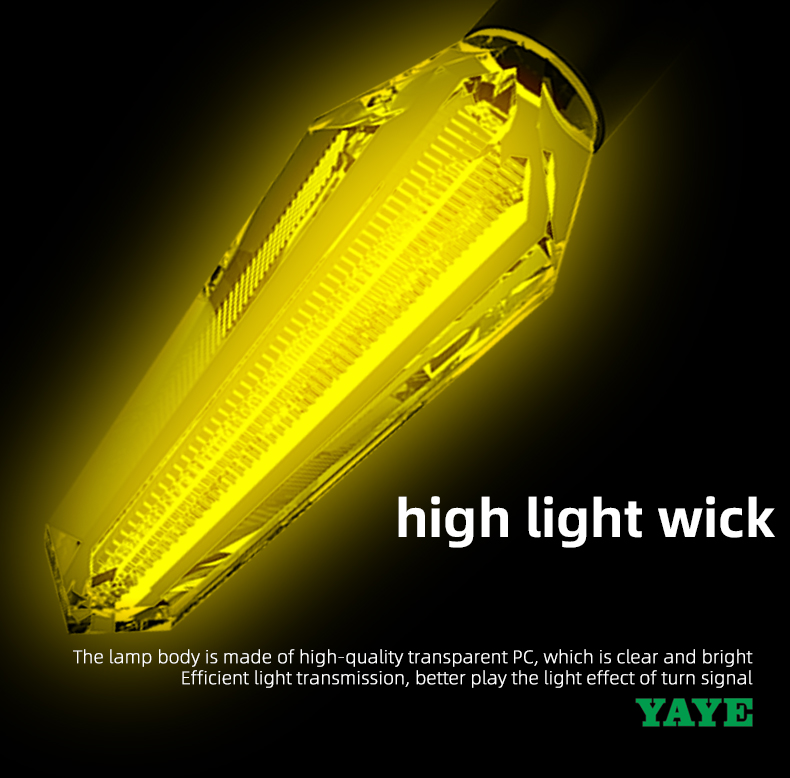 Motorcycle LED Dynamic Turn Signal Light with 30000hours Lifespan and ABC PC Material
