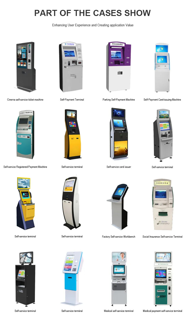 Self-Service Kiosk Touch Screen Industrial Lcd Screen Ticket Multifunction Self Service Report Collect Terminal Kiosk
