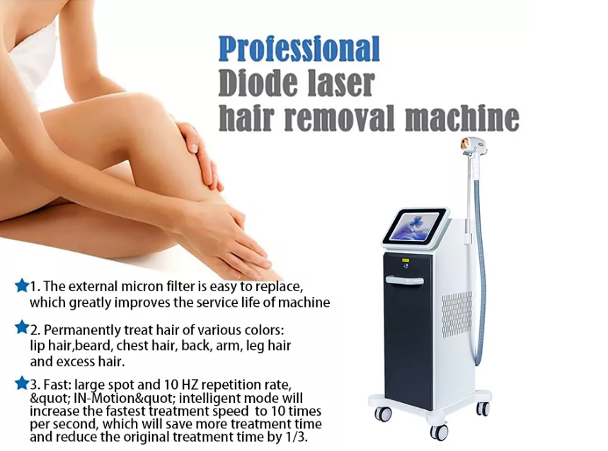 Hair Removal Laser Beauty Equipment 808nm Diode Painless Skin Rejuvenation