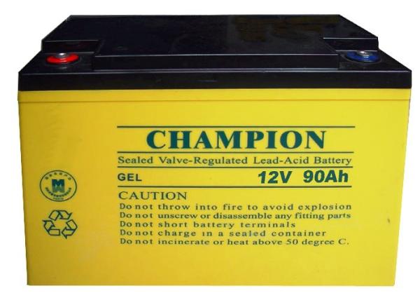 China Champion Deep Cycle Battery 12V90AH NP90-12-G Sealed Lead Acid Sola GEL