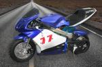Bright Blue Color Dirt Bike Motorcycle / Electric Pocket Bike 350 Watt Max Speed