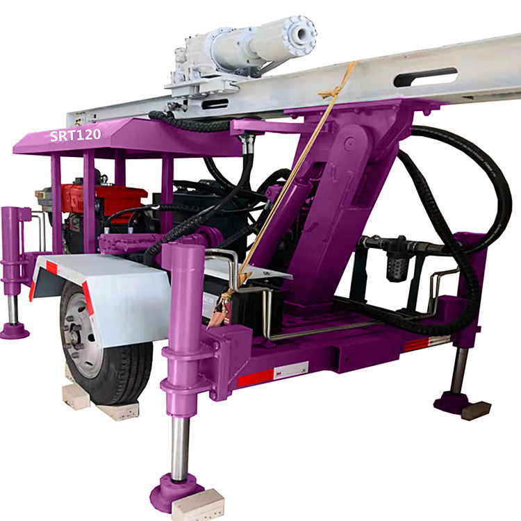 Trailer Mounted Water Well Drilling Rig 120m Deep Portable Water Well Drilling Rig