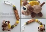 Necklace with amigurumi toy, Nursing necklace,Breastfeeding necklace, crochet