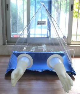 China PVC Laboratory Glove Box , Captair Pyramid Glove Bag For Testing Investigation wholesale