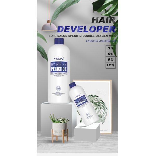 1000ml Ammonia-Free Peroxide Hair Developer – 3%/6%/9%/12% Strengths, Silky Milk Texture, Permanent Bleaching & Coloring