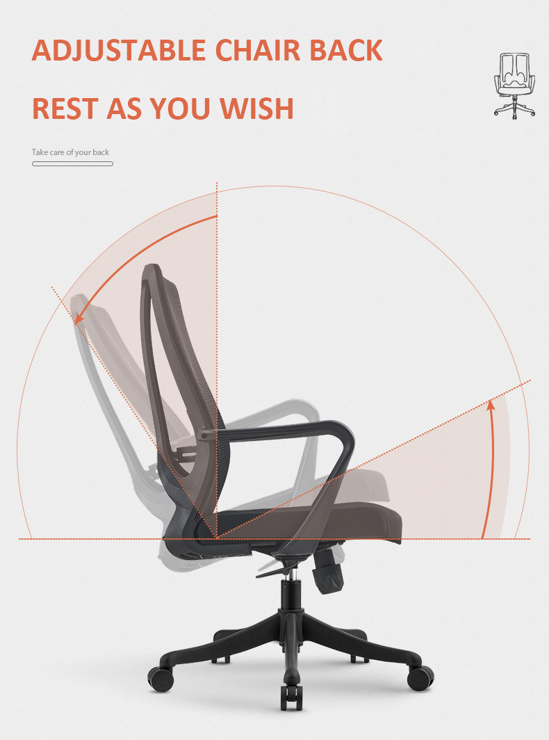 Fixed Armrest Executive Work Office Chair with Stainless Steel and Mesh Ergonomic Design