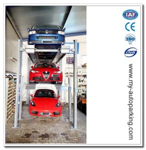 China Hot Sale! 3 Cars Four Post Car Lift / Short Drive-up Ramp/Car Lift/Four Post Lift/Four Post Car Storage Lift wholesale